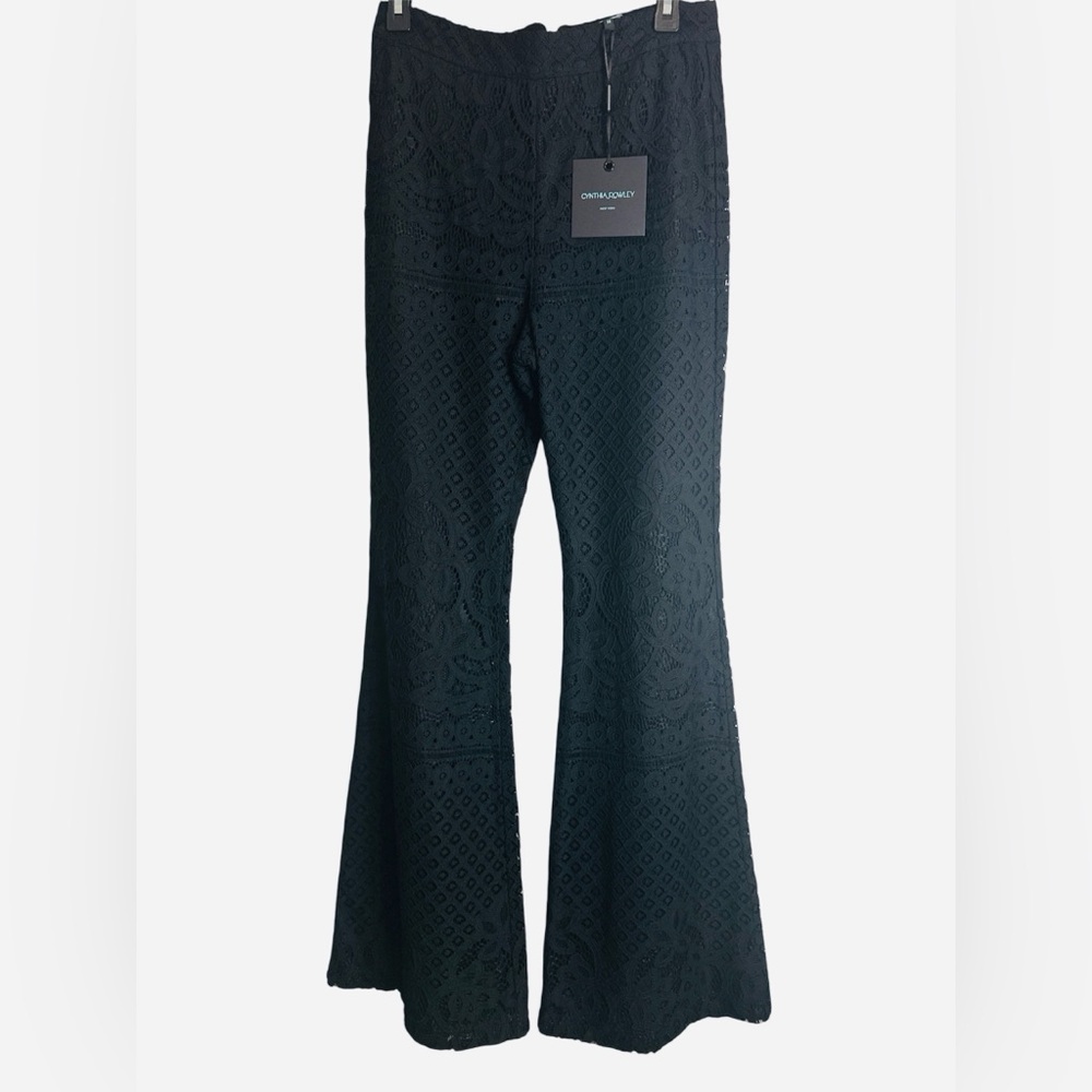 Cynthia Rowley Black Lace Boot Cut Pants